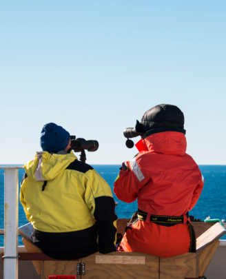 Researchers studying ocean systems at the Research Institute on Ocean Sciences and Management
