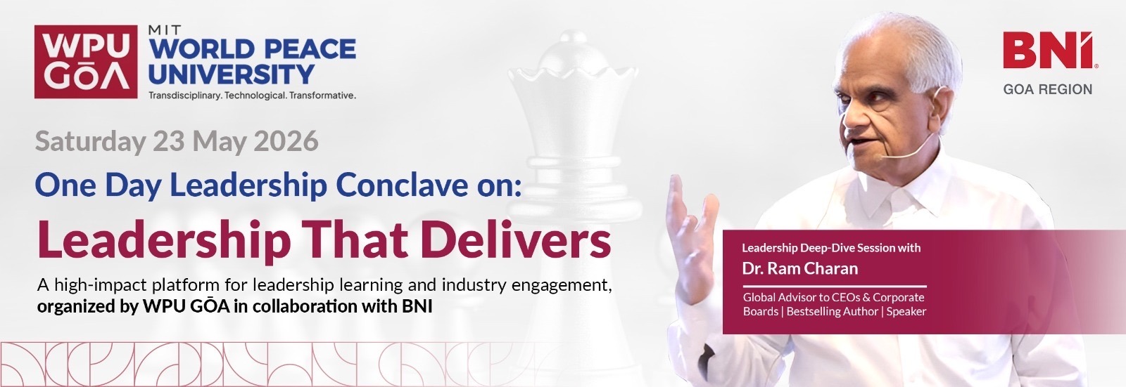 WPU Goa × BNI Goa Region – Leadership That Delivers – One-Day Leadership Conclave