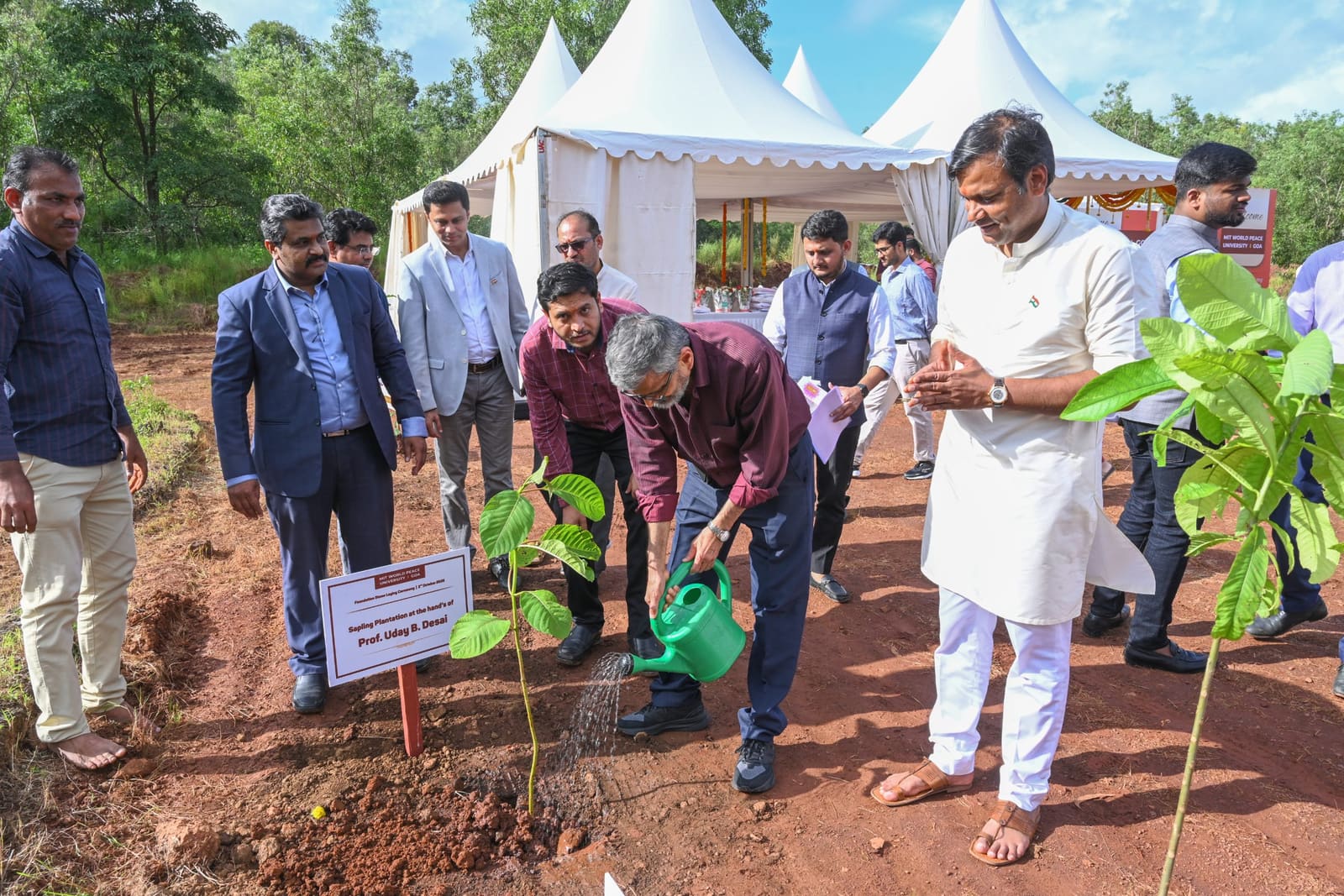 Dignitaries gathered at the WPU GŌA Bhoomipujan ceremony