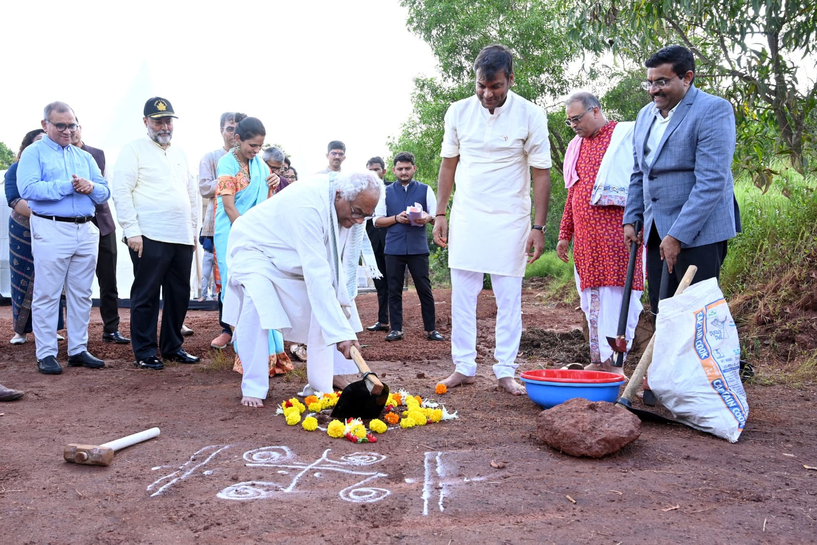 Ground-breaking ritual at the WPU GŌA Bhoomipujan ceremony