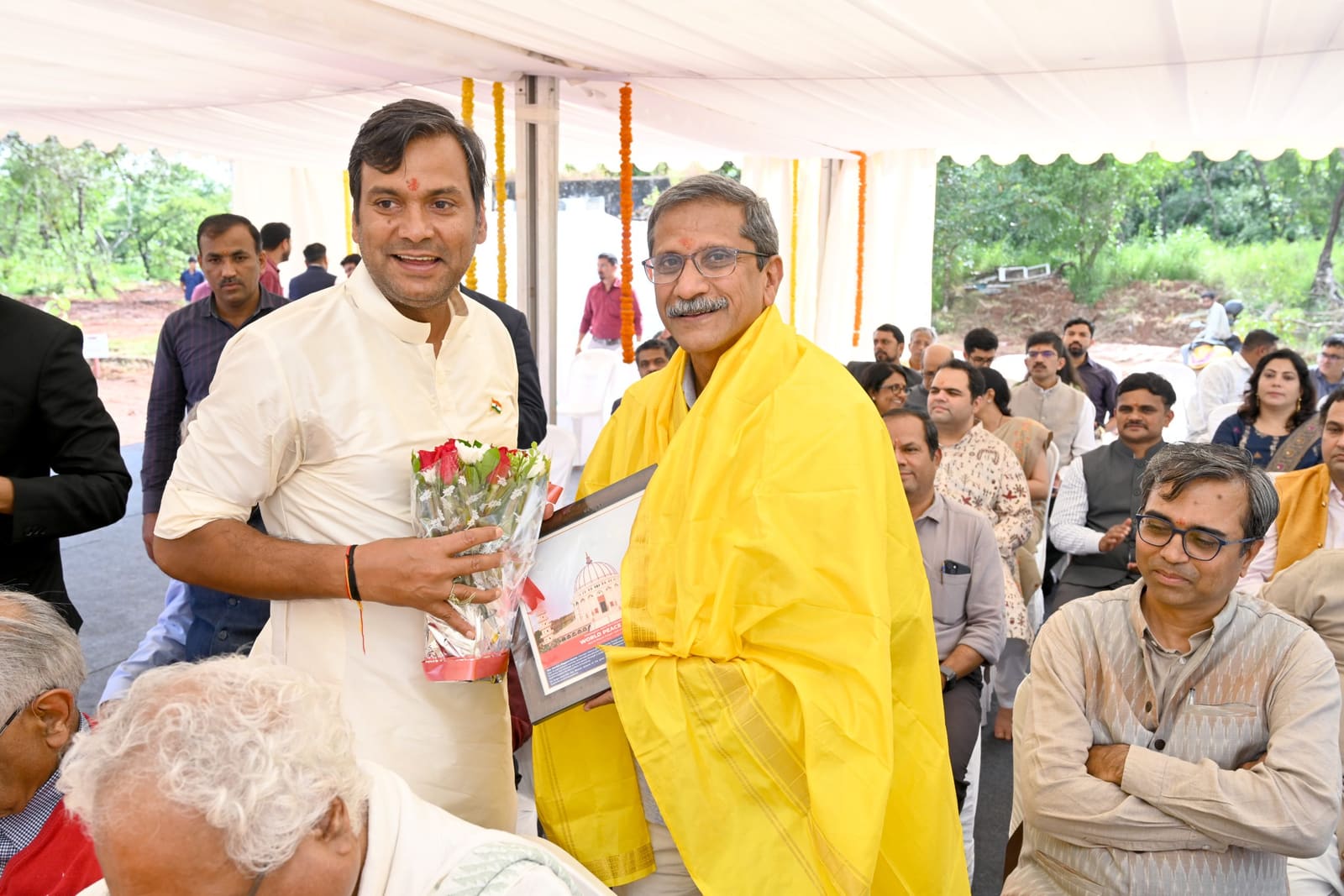 Guests observing the WPU GŌA Bhoomipujan ceremony