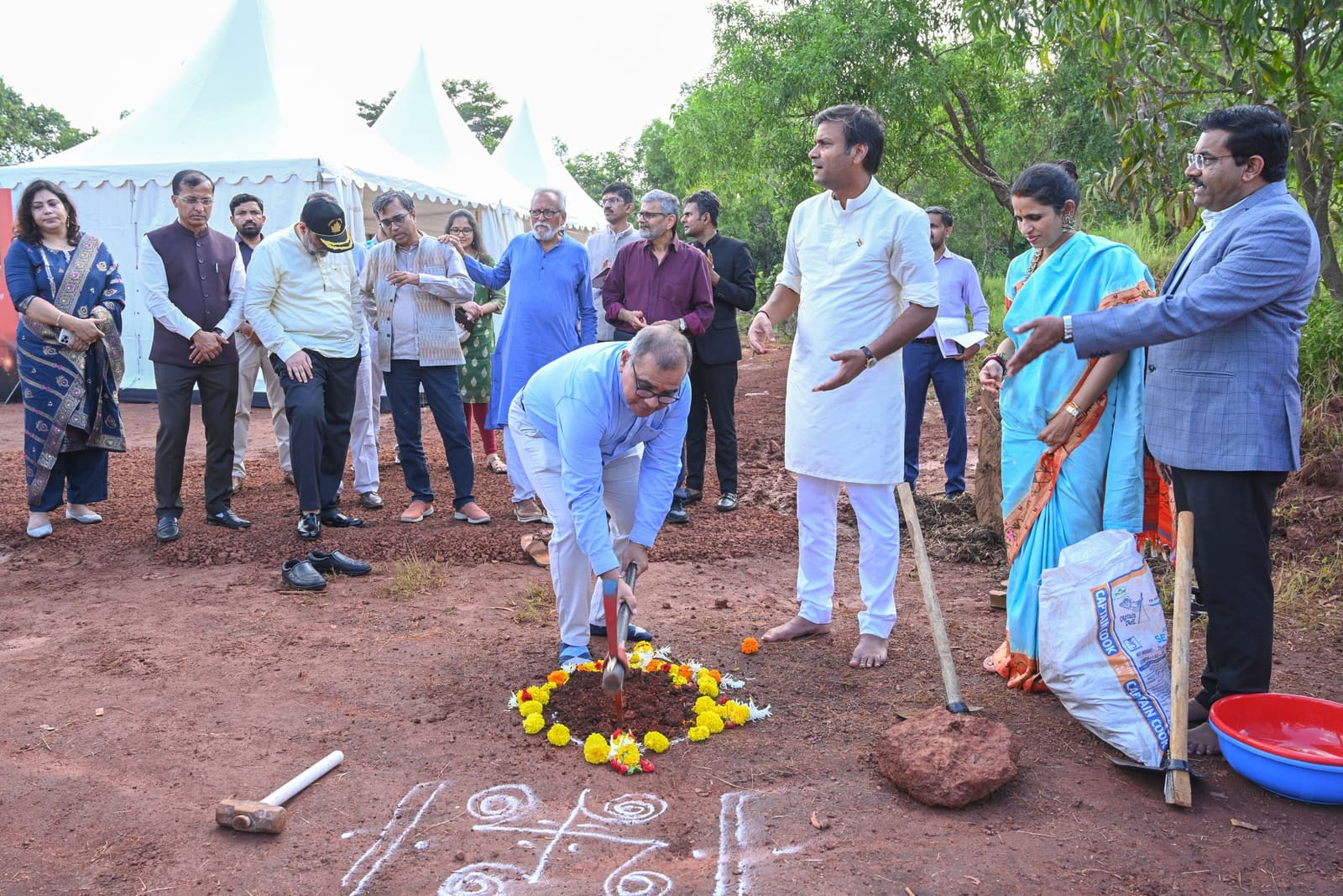 Guests and faculty at the WPU GŌA Bhoomipujan ceremony