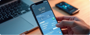 A smartphone in use on a desk — computing, communication and design converged in one device