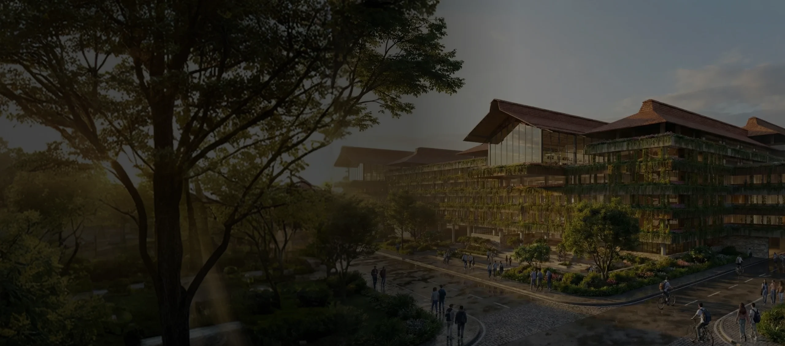 WPU GŌA campus at dusk
